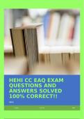 HEHI CC EAQ EXAM QUESTIONS AND ANSWERS SOLVED 100% CORRECT!!