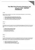 Hesi Med Surg Practice Questions and answers 2023 - EXPERT FEEDBACK