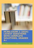 HCMG EXAM 2 (2024) LATEST QUESTIONS WITH COMPLETE SOLUTIONS, GRADED A+