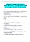 Package deal for 2024 HRCI APHR CERTIFICATION EXAM SAMPLE QUESTIONS WITH VERIFIED SOLUTIONS