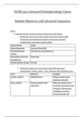 NURS 5315 Advanced Pathophysiology Cancer | Module Objectives with Advanced Organizers 