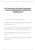 WGU Information Technology Management - C954 UCertify Flashcards Questions And Verified Answers.