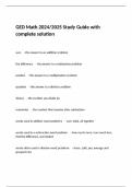 GED Math 2024/2025 Study Guide with complete solution