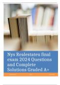 Nys Realestateu final exam 2024 Questions and Complete Solutions Graded A+