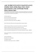 ASE T8 PREVENTATIVE MAINTENANCE INSPECTION (PMI) PRACTICE TEST QUESTIONS AND ANSWERS WITH SOLUTIONS 2024