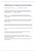 OSHA Quiz ( 6 ) Hazard Communication Questions And Answers Graded A+