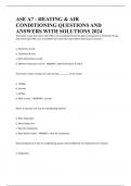 ASE A7 - HEATING & AIR CONDITIONING QUESTIONS AND ANSWERS WITH SOLUTIONS 2024 A