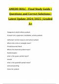 AMEDD BOLC - Final Study Guide | Questions and Correct Solutions | Latest Update 2024/2025 | Graded A+