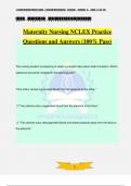 Maternity Nursing NCLEX Practice Questions and Answers (100% Pass)