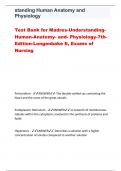 standing Human Anatomy and Physiology Test Bank for Madres-UnderstandingHuman-Anatomy- and- Physiology-7thEdition-Longenbake E, Exams of Nursing