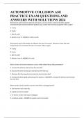 AUTOMOTIVE COLLISION ASE PRACTICE EXAM QUESTIONS AND ANSWERS WITH SOLUTIONS 2024