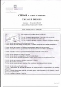 Enoncé et corrections d'exercices de chimie, (atomes,ions,molécules)