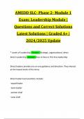 AMEDD SLC- Phase 2- Module 1 Exam: Leadership Module | Questions and Correct Solutions Latest Solutions | Graded A+ | 2024/2025 Update