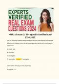 NUR216 exam 2/ 90+ Qs with Certified Ans/ 2024-2025. 