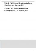 NBME CBSE Actual Test QuestionBank Questions And Answers 2024