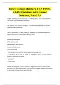 Jersey College MedSurg 1 RN FINAL EXAM Questions with Correct Solutions, Rated A+