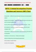 MPTC Criminal Investigations Practice Questions and Answers (100% Pass)