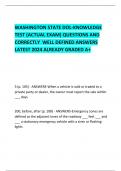 WASHINGTON STATE DOL-KNOWLEDGE TEST (ACTUAL EXAM) QUESTIONS AND CORRECTLY  WELL DEFINED ANSWERS LATEST 2024 ALREADY GRADED A+    