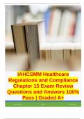 IAHCSMM Healthcare Regulations Final Exam Review Questions and Answers 100% Pass | Graded A+