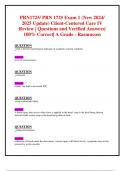 PRN1725/ PRN 1725 Exam 1 (New 2024/ 2025 Update) Client-Centered Care IV Review | Questions and Verified Answers| 100% Correct| A Grade - Rasmussen