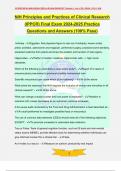 NIH Principles and Practices of Clinical Research (IPPCR) Final Exam 2024-2025 Practice Questions and Answers (100% Pass)