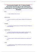 Community Health: Ch.11 Using Health  Education and Groups in the Community  (Stanhope & Lancaster) Questions and Correct  Answer