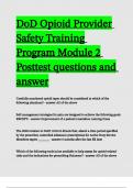 DoD Opioid Provider Safety Training Program Module 2 Posttest questions and answers