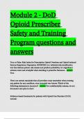 Module 2 - DoD Opioid Prescriber Safety and Training Program questions and answers.