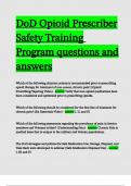 DoD Opioid Prescriber Safety Training Program questions and answers.