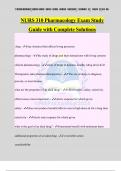 NURS 310 Pharmacology Exam Study Guide with Complete Solutions