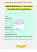 Orthopaedic Technologist Exam: Surgery Study Guide with Complete Solutions