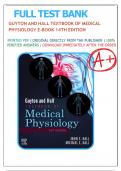 Test Bank For Guyton and Hall Textbook of Medical Physiology 14th Edition By John E. Hall; Michael E. Hall All Chapters 1-86 LATEST