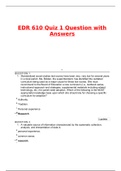 EDR 610 Quiz 1 Question with Answers