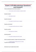 Exam 2 UTA Microbiology Questions  and Answers