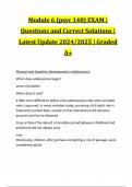 Module 6 (psyc 140) EXAM | Questions and Correct Solutions | Latest Update 2024/2025 | Graded A+