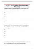 G P T P A L Practice Questions and  Answers