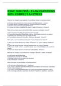 BSNC 1020 FINAL EXAM QUESTIONS WITH CORRECT ANSWERS