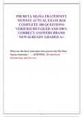 PHI BETA SIGMA FRATERNITY  NEWEST ACTUAL EXAM 2024 COMPLETE 100 QUESTIONS  VERIFIED DETAILED AND 100%  CORRECT ANSWERS BRAND  NEWALREADY GRADED A+