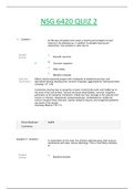 NSG 6420 QUIZ 2_NSG 6420 Quiz 2 Questions and Answers[Graded A] South University.