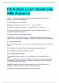 Bundle For PA Notary 2022 Test Questions with Answers