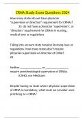 CRNA Study Exam Questions 2024