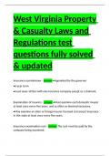 West Virginia Property & Casualty Laws and Regulations test questions fully solved & updated.