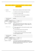 NSG 6005 WEEK 2 KNOWLEDGE CHECK QUIZ  ANSWERS