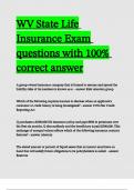 WV State Life Insurance Exam questions with 100- correct answers