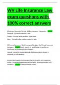 WV Life Insurance Law exam questions with 100- correct answers