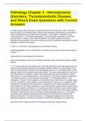 Pathology Chapter 4 - Hemodynamic Disorders, Thromboembolic Disease, and Shock Exam Questions with Correct Answers