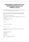 LUOA chemistry semester exam review UPDATED Exam Questions and  CORRECT Answers