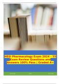 HESI Pharmacology Exam 2024 – 55 Exam Review Questions with Answers and Rationales 100% Pass | Graded A+