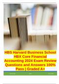 HBS Harvard Business School HBX Core Financial Accounting 2024 Exam Review Questions and Answers 100% Pass | Graded A+