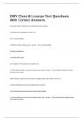  DMV Class B License Test Questions With Correct Answers.